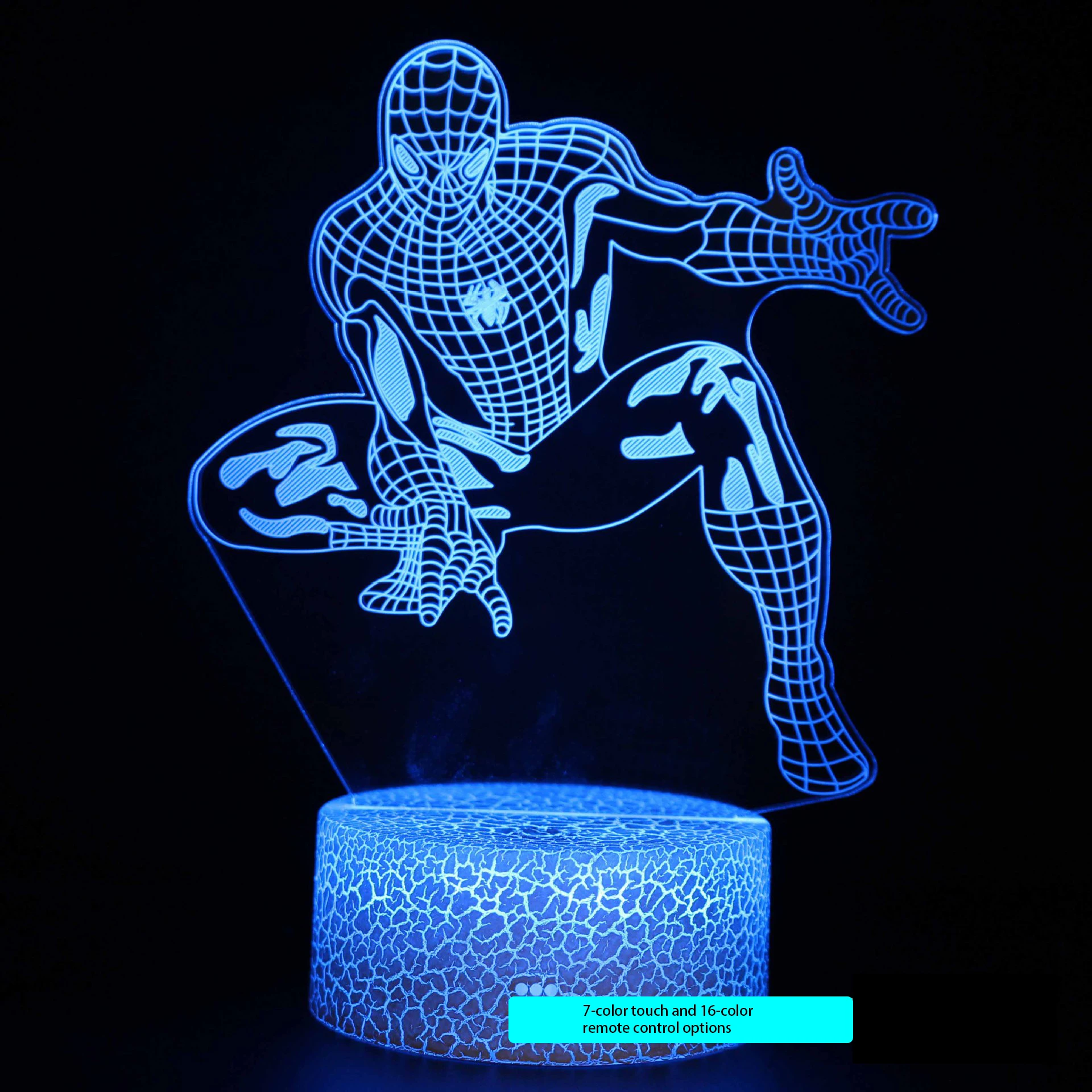 DISNEY Spider-Man 3D Desk Lamp USB Stereo LED Night Light Illusion Light Surprise Birthday Gift LED Light Use USB and Battery night stand lamps