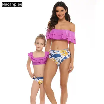 

NACANPIEE Family Matching Clothes Mother Daughter Swimsuit Mom and Daughter Bathing Suit Swimwear Mommy and ME Bikini