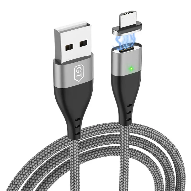 GTWIN Магнитный Micro USB кабель для iPhone samsung type-C Быстрая зарядка Магнитный кабель зарядное устройство адаптер USB кабели для мобильных телефонов - Цвет: Grey For Micro
