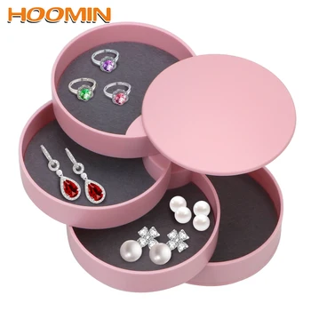 

HOOMIN Jewelry Storage Tray with Lid Women Jewelry Storage Box 4-Layer Rotatable Jewelry Box Necklace Earring Ring Holder