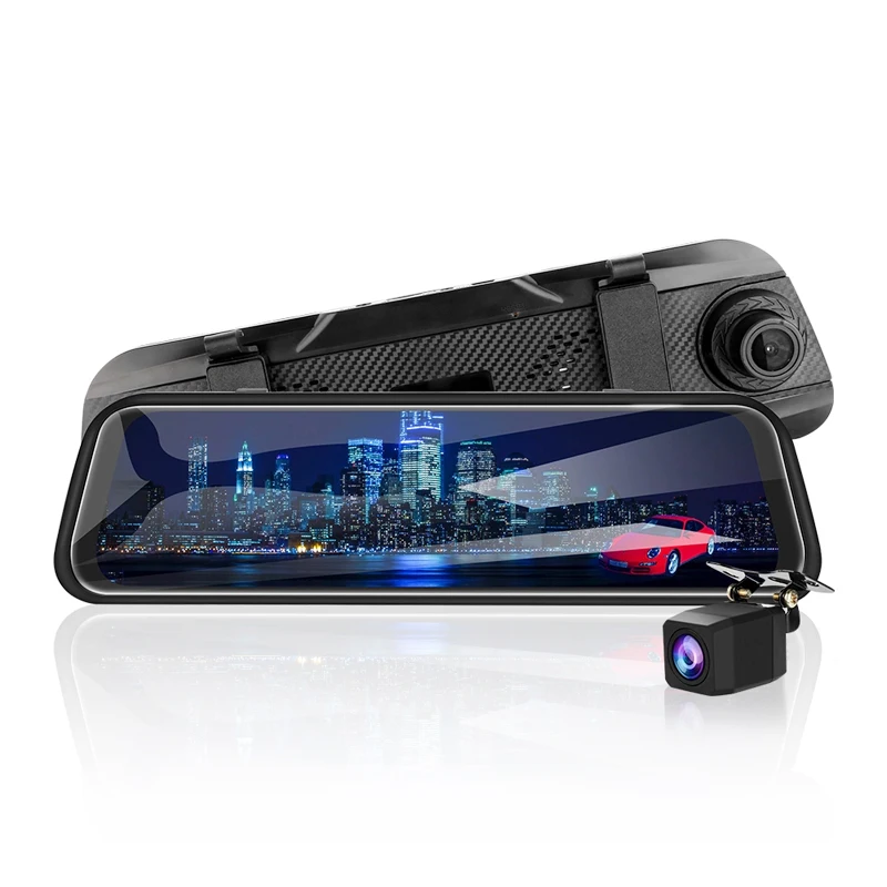 

Car Dvr Mirror 10"IPS Super Night Vision Screen Car Camera Dash Cam Dual Lens Full Hd 1080P Recorder Stream RearView Mirror