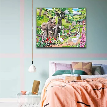 

DIY colorings pictures by numbers with colors Pestle and poultry picture drawing painting by numbers framed Home