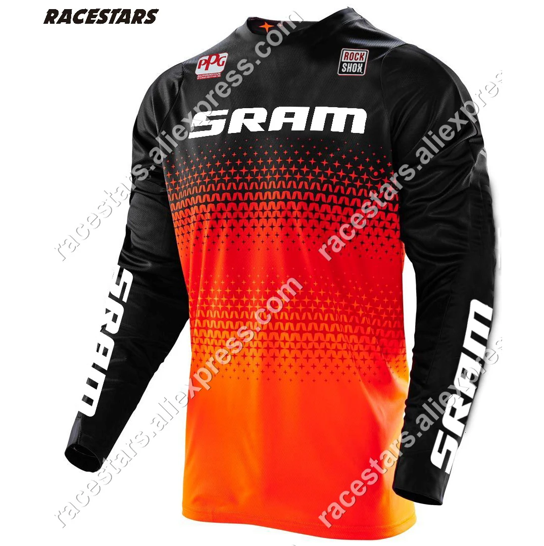 Новинка, футболка для мотокросса SRAM, MX, одежда для спуска на гору, Camiseta Ropa, MTB, с длинным рукавом, для езды на горном велосипеде, рубашка DH