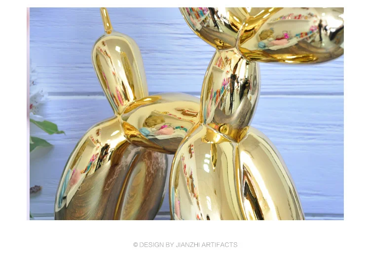 Jeff Koons большой шар собака скульптура произведения искусства современный контракт бытовой Настольный Декор Фигурки Животных Подарки