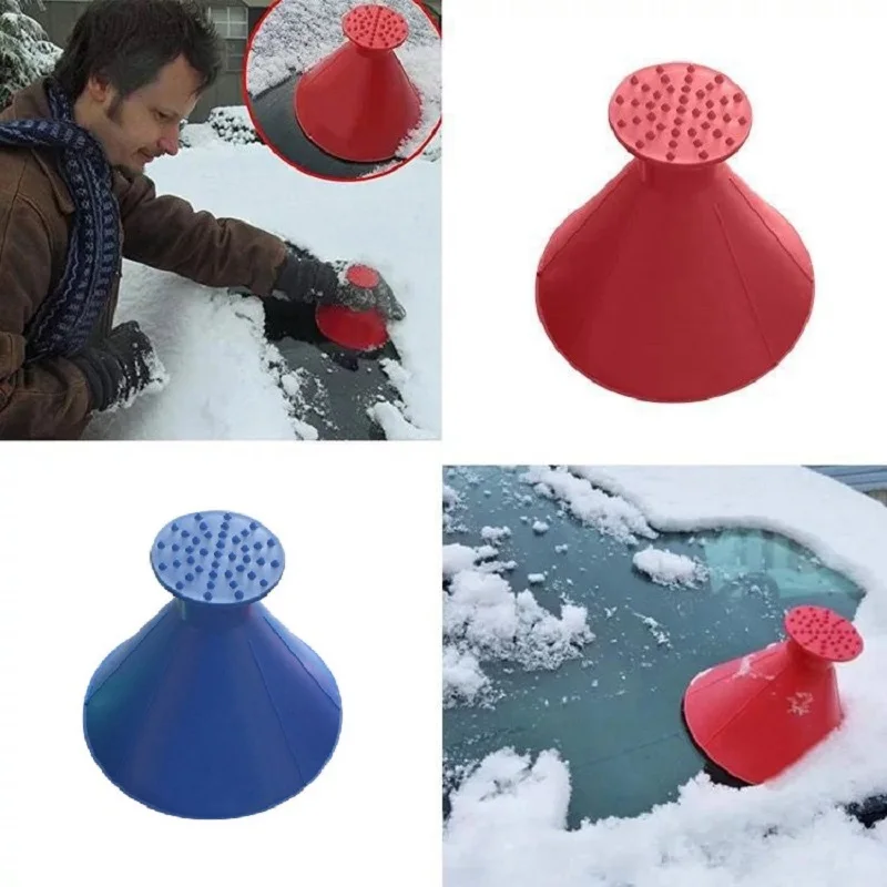 Car Windshield Magic Ice Scraper Tool Cone Shaped Outdoor Funnel Remover Snow 