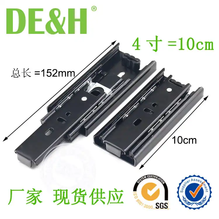 4 Inch 3 Sections Telescoping Ball Bearing Damper Drawer Slide