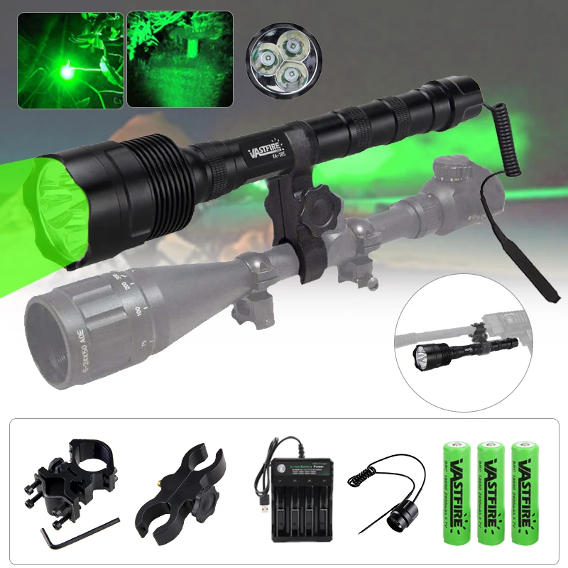 

Tactical 3*XPG R5 Green Weapon Gun light 3*XM-L T6 White/Red Airsoft Rifle Arma Hunting Flashlight Pistol Scout Light Mount Clip