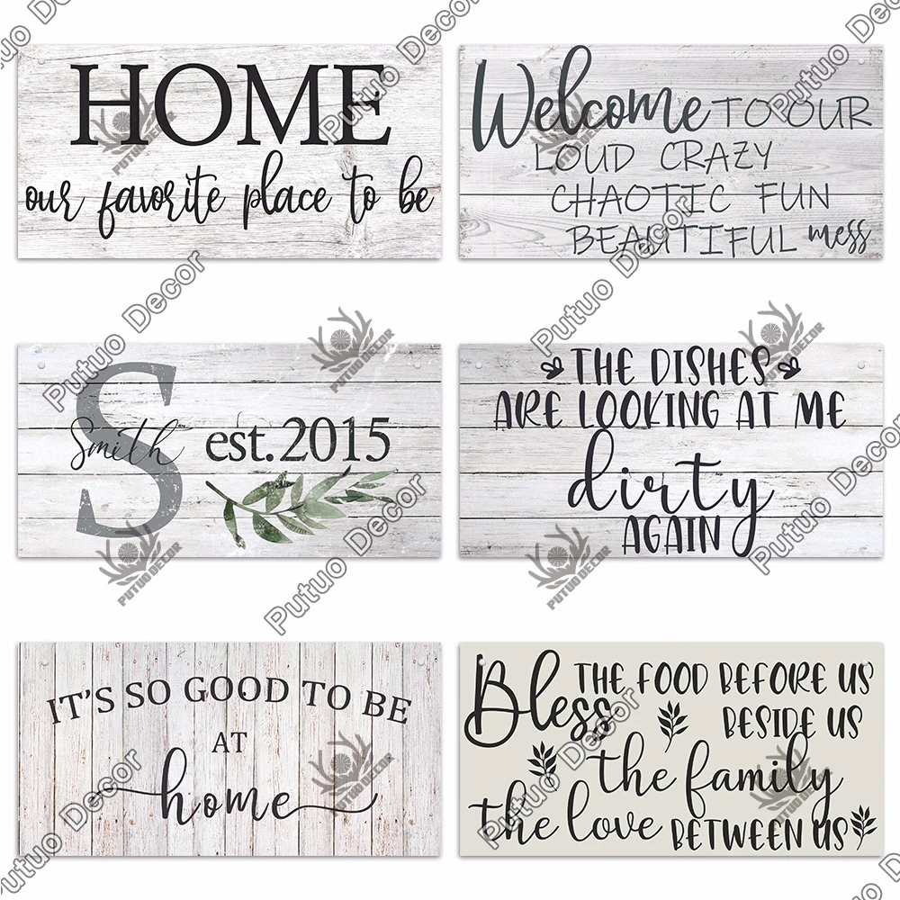 Putuo Decor Home Wooden Signs Family Wood Pendant Decorative Plaque for Friendship Home Sweet Home Room Sign Wall Decoration