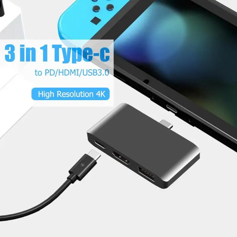 3 в 1 USB C к PD/HDMI/USB3.0 адаптер 4K видео дисплей Тип C конвертер для ноутбука планшета, переключатель