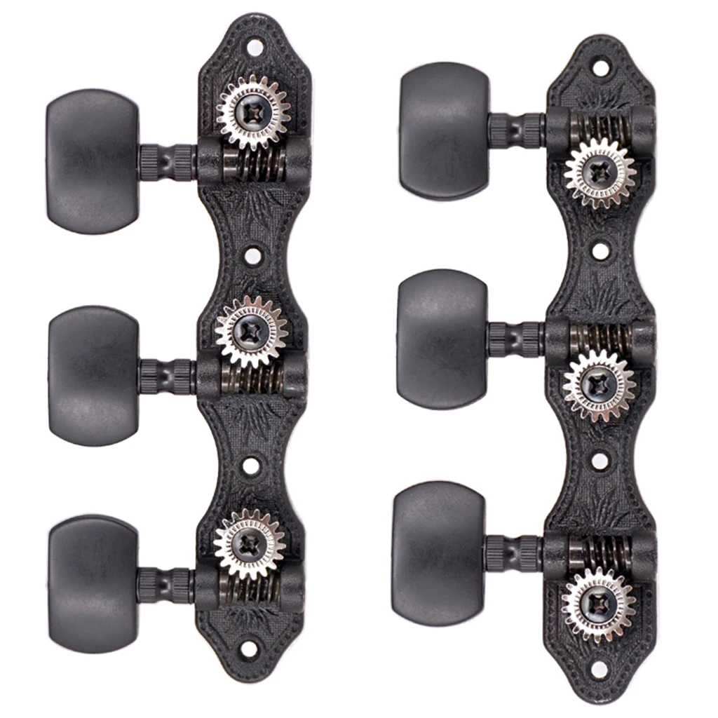 

1 Pack Classical Guitar Tuning Keys Pegs In Line Left+Right 3R3L, Black