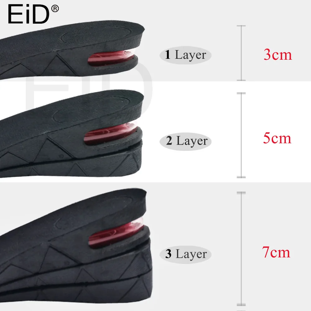 3-9cm Height Increase Insole Cushion height lift adjustable cut shoe heel insert taller women men unisex quality foot pads shoe insoles