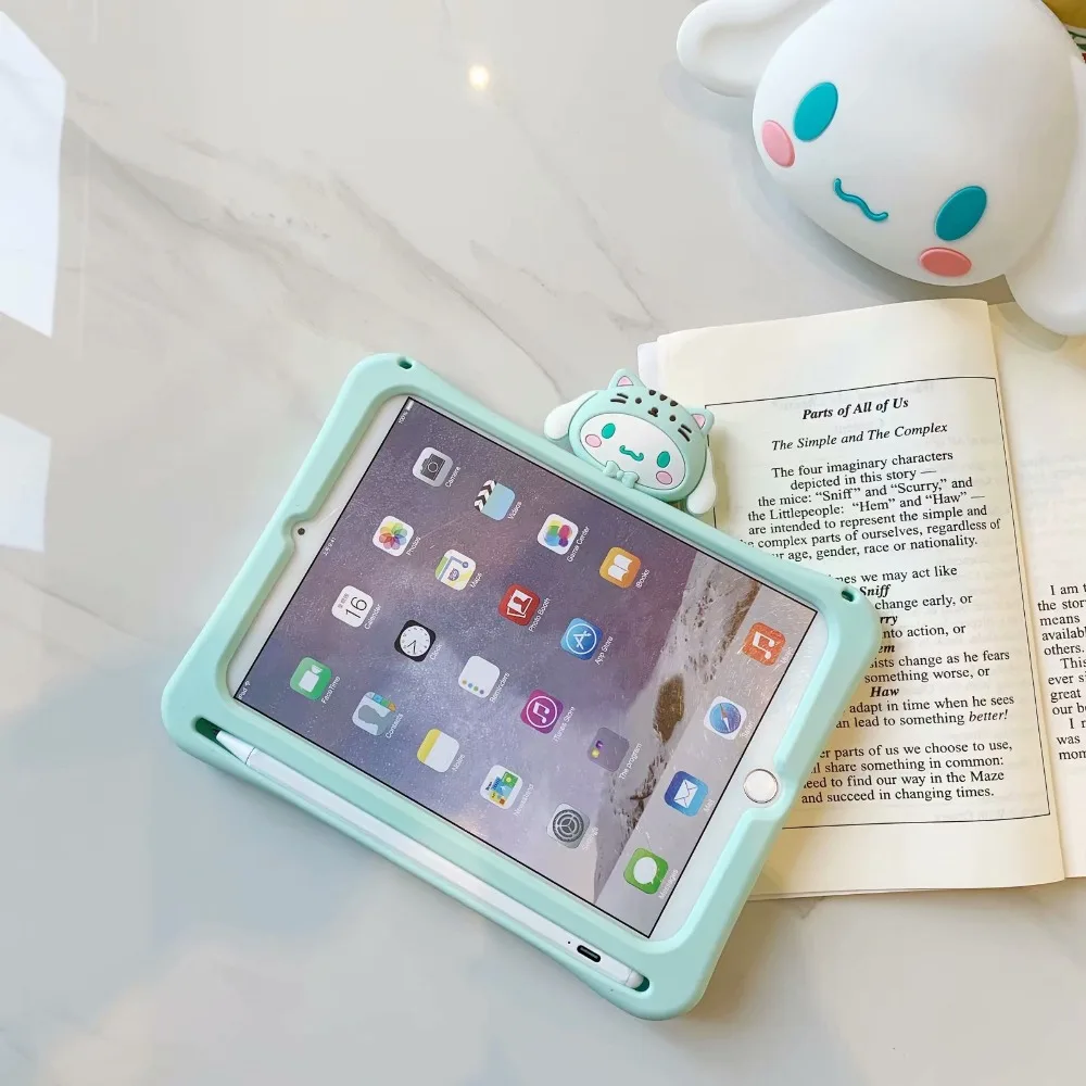 Безопасный нетоксичный Мягкий силиконовый чехол для планшета для Ipad 7 th, мультяшный детский чехол-подставка для Apple Ipad 10,2 дюймов, оболочка, чехол+ ручка