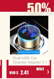 Dual USB Car Charger Adapter 3.1A Digital LED Voltage Current Display Auto Vehicle Metal Charger For Smart Phone Tablet