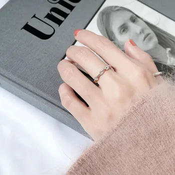 

Link Chain Rings for Women Simple Personality Chain Design Ring Opening Adjustable Ring Party Jewelry Vintage Jewelry Anillos