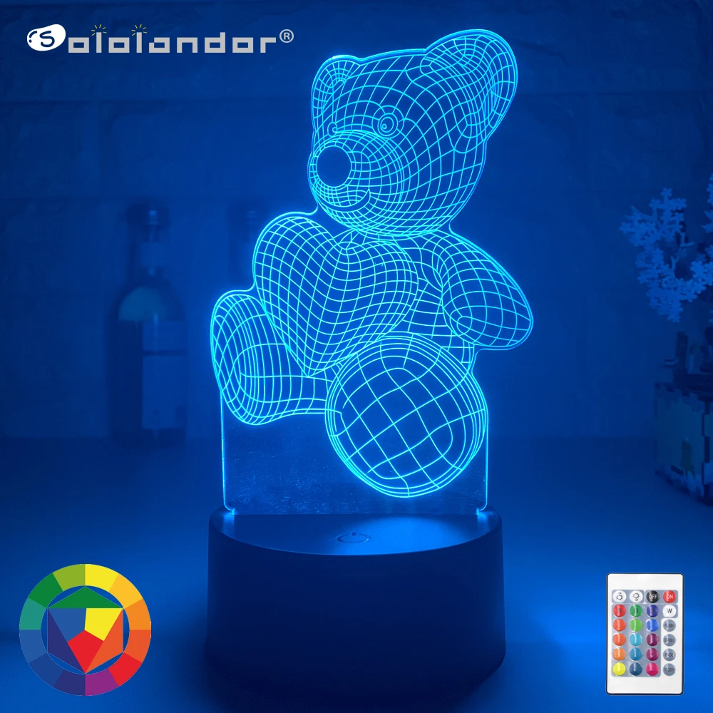 Newest 3D Lamp Led Verlichting Kleurverandering Sensor Led Beer Nachtlampje Ballon Thuis Kamer Beste kind Gift|Night Lights| - AliExpress