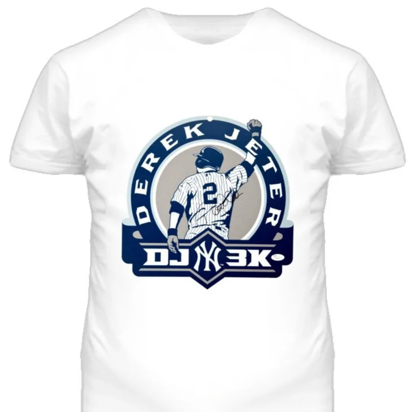 

T Shirts O Neck Tops Derek Jeter Captain Respect 3K Hits Signature Style New York Baseball T Shirt