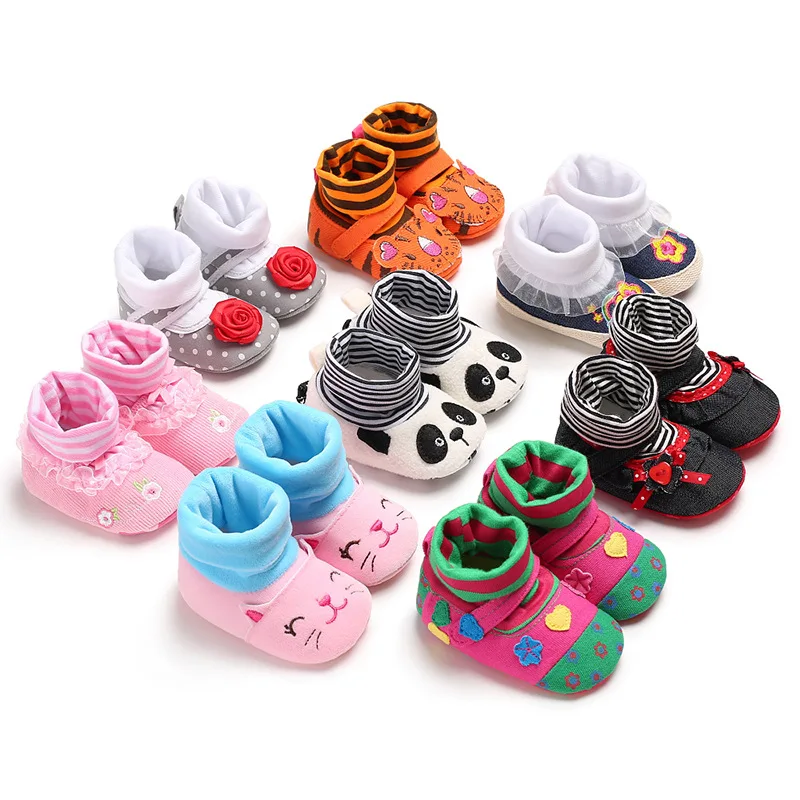 

BABY'S Shoes Winter 0-1-Year-Old Foot Covering Not Afford Shoes Female Baby Soft-Sole Warm Learner Shoes Support