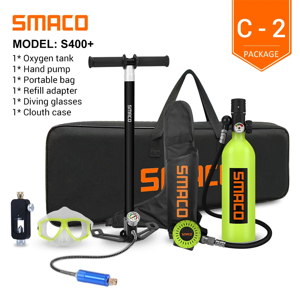 SMACO S400Plus миниатюрное оборудование для подводного плавания цилиндр с