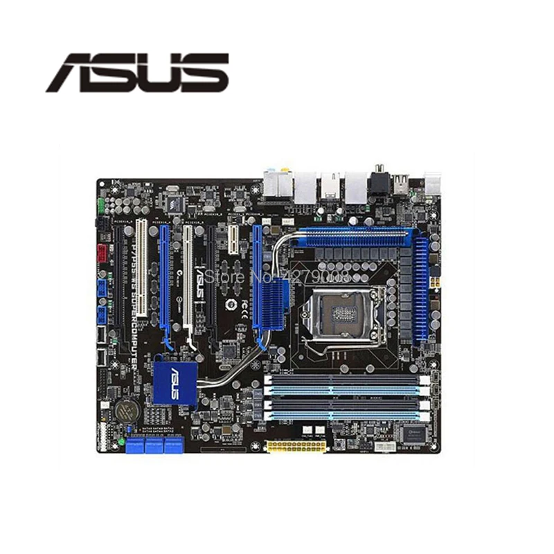 Разъем LGA 1156 для ASUS P7P55 WS Supercomputer настольная материнская плата P55 i3 i5 i7 DDR3 16G ATX б/у материнская плата