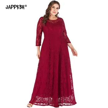 

Spring Summer Dress Women 2020 Elegant Sexy Hollow Out Floral Lace Long Party Dress Casual Plus Size Slim Ball Gown Maxi Dresses