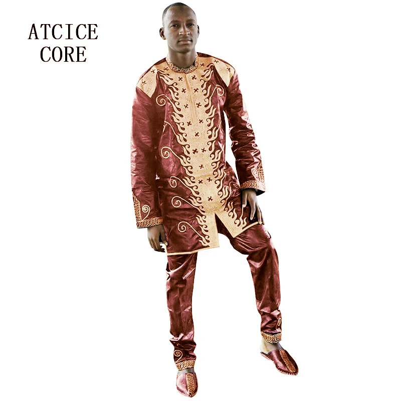 african fashion designers African Dress For Man Traditional African Design Top With Pants Computer Embroidery LC064 africa dress