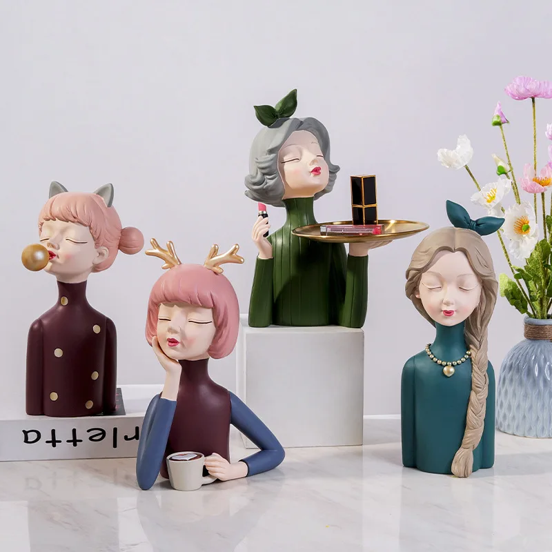 Fashion Bubble Girl Home Decoration Figurine Miniature 3D Figure Statue Modern Sculpture Living Room Decor Decorative Desk Art | Дом и сад