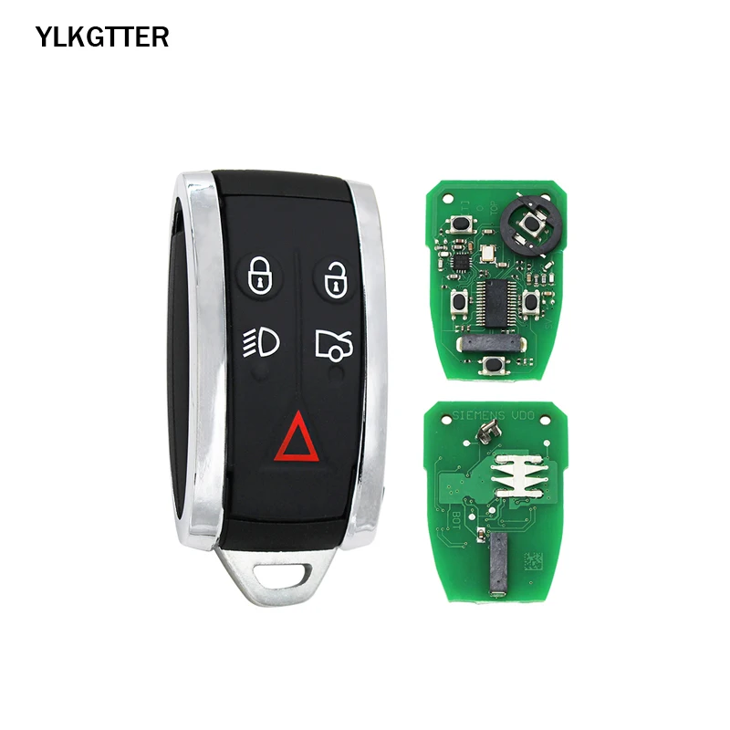 YLKGTTER 315/433MHz FSK Remote Smart Car Key for Jaguar XF XJ8 XK8 XKR XK with PCF7953A Chip FCC: KR55WK49244 & Uncut Blade