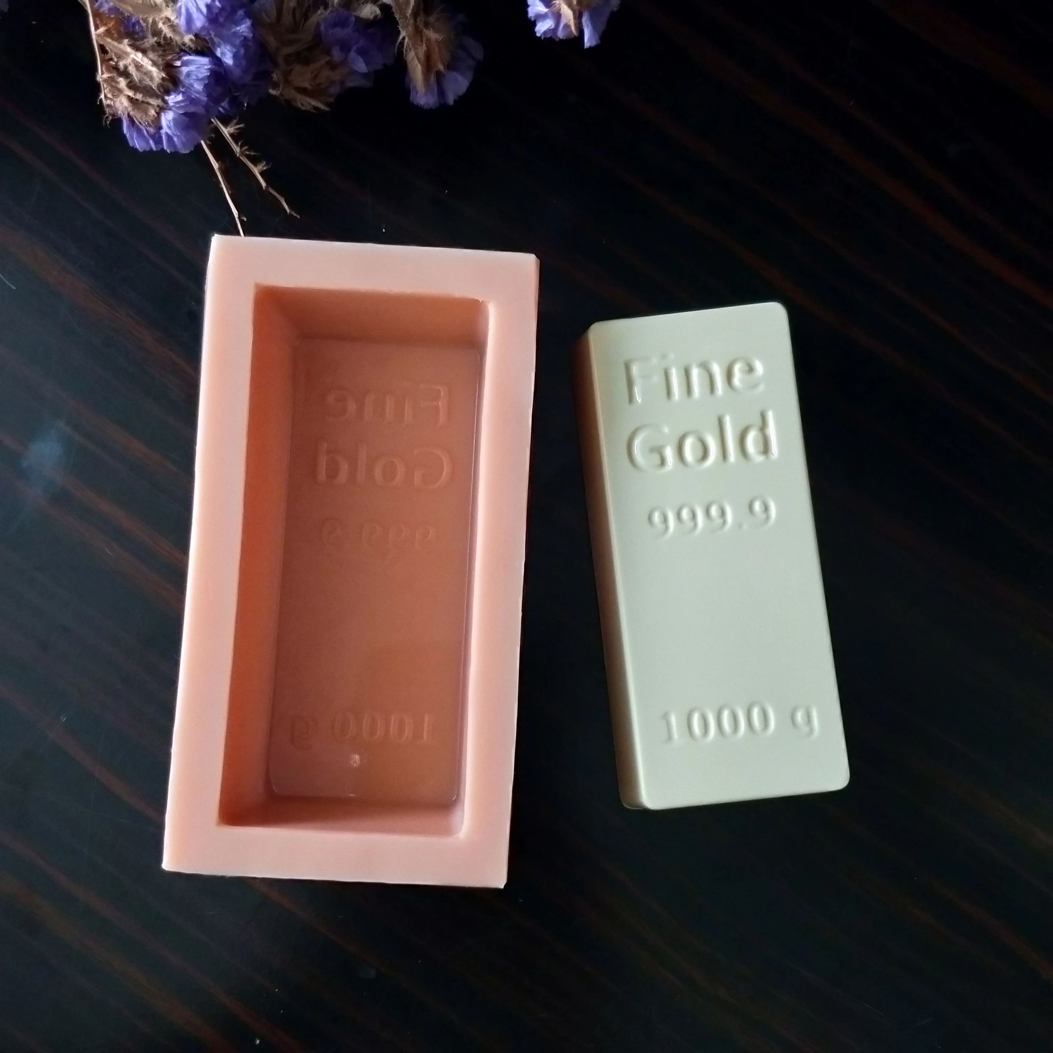 

QT0193 PRZY Silicone Fondant Mould bullion Soap Molds gold bar Silicone Mold Fine gold Clay Resin Gypsum Chocolate Candle Mold