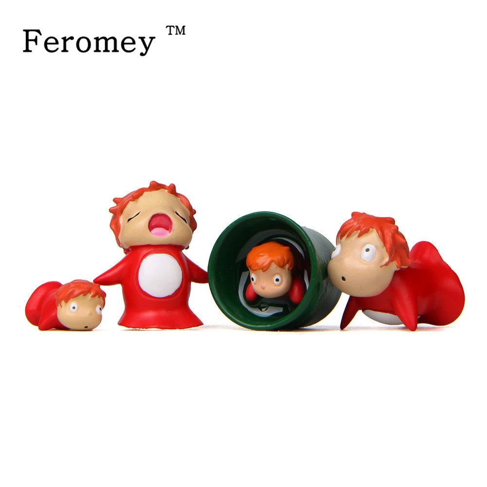 

Japan Ponyo On The Cliff Mini Figure Toys Ponyo In Bucket Resin Landscape Figure Doll Mini Model Toys Home Garden Decor