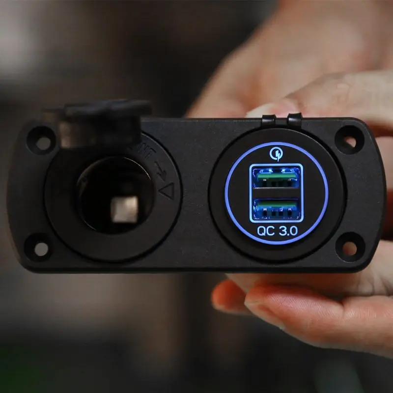 12 В/24 В Dual USB Quick Charge 3,0 зарядное устройство прикуриватель гнездо распределитель для автомобильных зарядных устройств лодка водный мотоцикл DIY Kit