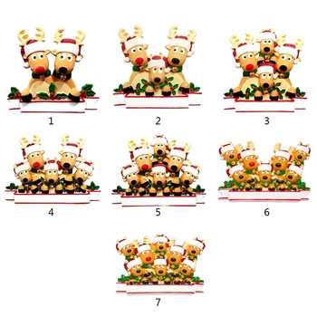 

1 Pc 2020 Merry Christmas Party Decoration Gift Reindeer Family Personalized Christmas Tree Ornaments Xmas Happy Gift