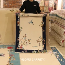 YILONG 3'x4. 7' цветок ручной завязанный китайский художественное украшение винтажный Восточный ковер(TJ027S3x4.7