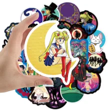 

10/30/50/100Pcs Moon Sailor Moon Stickers Sailor Moon Anime Sticker Laptop Pvc Waterproof Graffiti Decals Kids Classic Toy Gifts