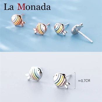 

Prevent Allergy 100% 925 Sterling Silver Colorful Fish Stud Earrings For Gift Kids Child Hypoallergenic Sterling-silver-jewelry