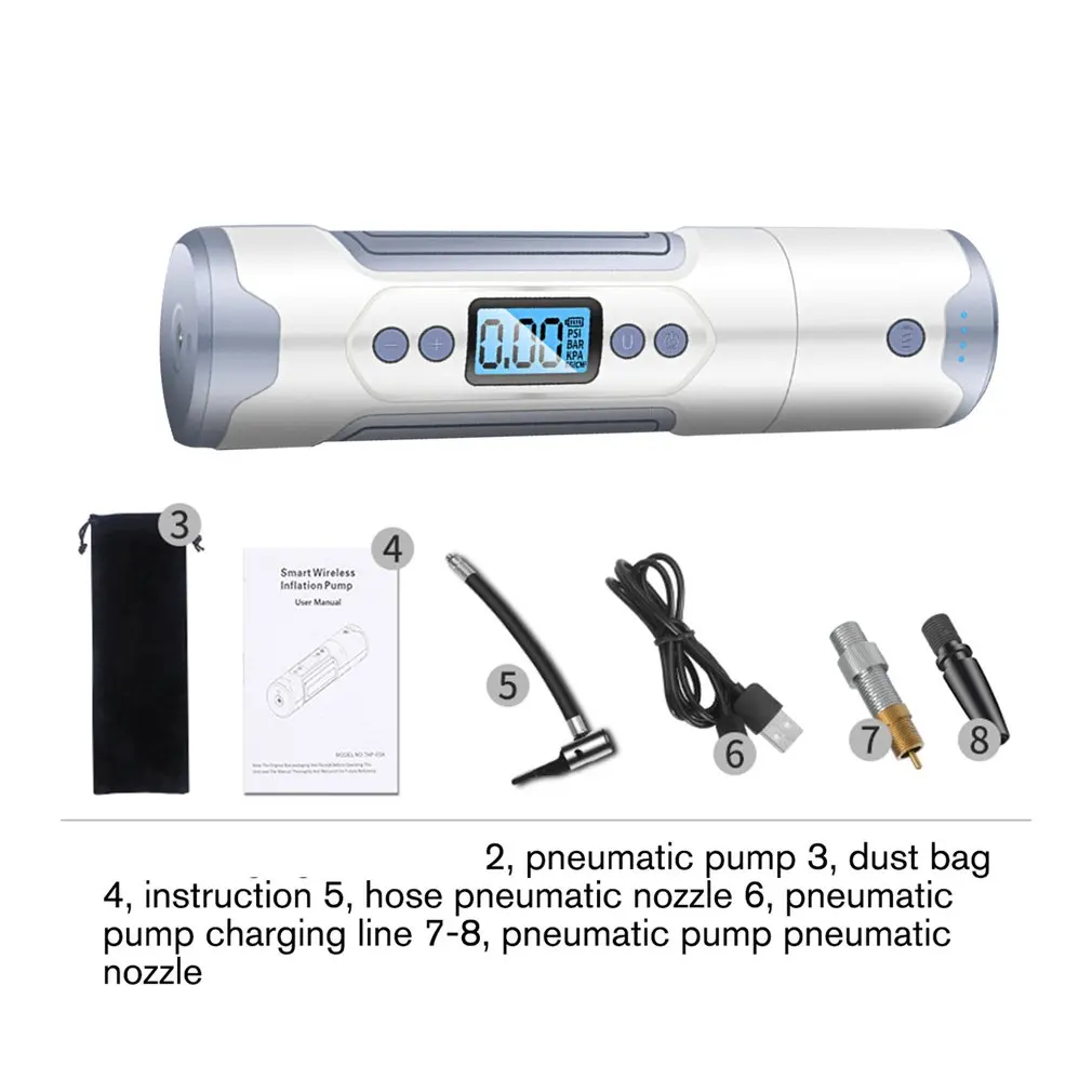 

Smart Wireless Digital LED Car Air Compressor Pump Handheld Auto Bicycle Tire Inflator Electric Air Pump Power Bank