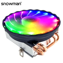 Snowman – Refroidisseur de processeur RGB, caloducs, radiateur silencieux, ventilateur, CPU, PC, 120 mm, PWM, 4 broches, pour Intel LGA 2011 1150 1151 1155 AMD AM3, 4 pièces