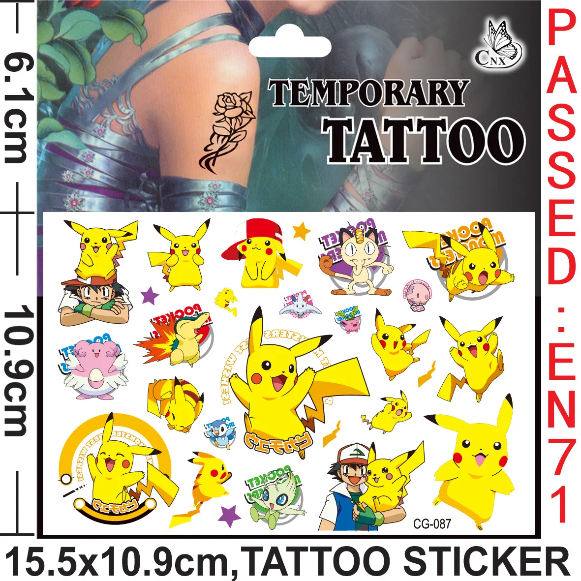 Impermeável Pokémon Tattoo Stickers, Bonito Pikachu Adesivo, Desenhos  animados engraçados, Crianças, Meninas Natal, Presente de aniversário,  recompensa Toy, 12Pcs por Saco - AliExpress