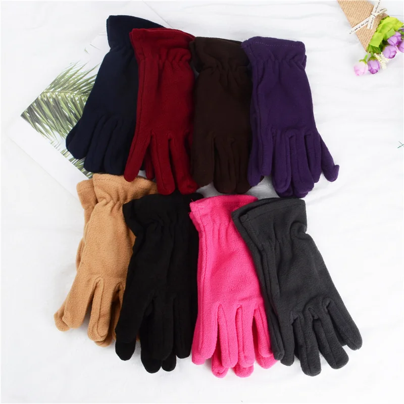 Winter Women Velvet Gloves High Quality Male Mitten Thicken Warm Acrylic Solid Men Gloves Autumn Outdoor Riding Warm Mittens