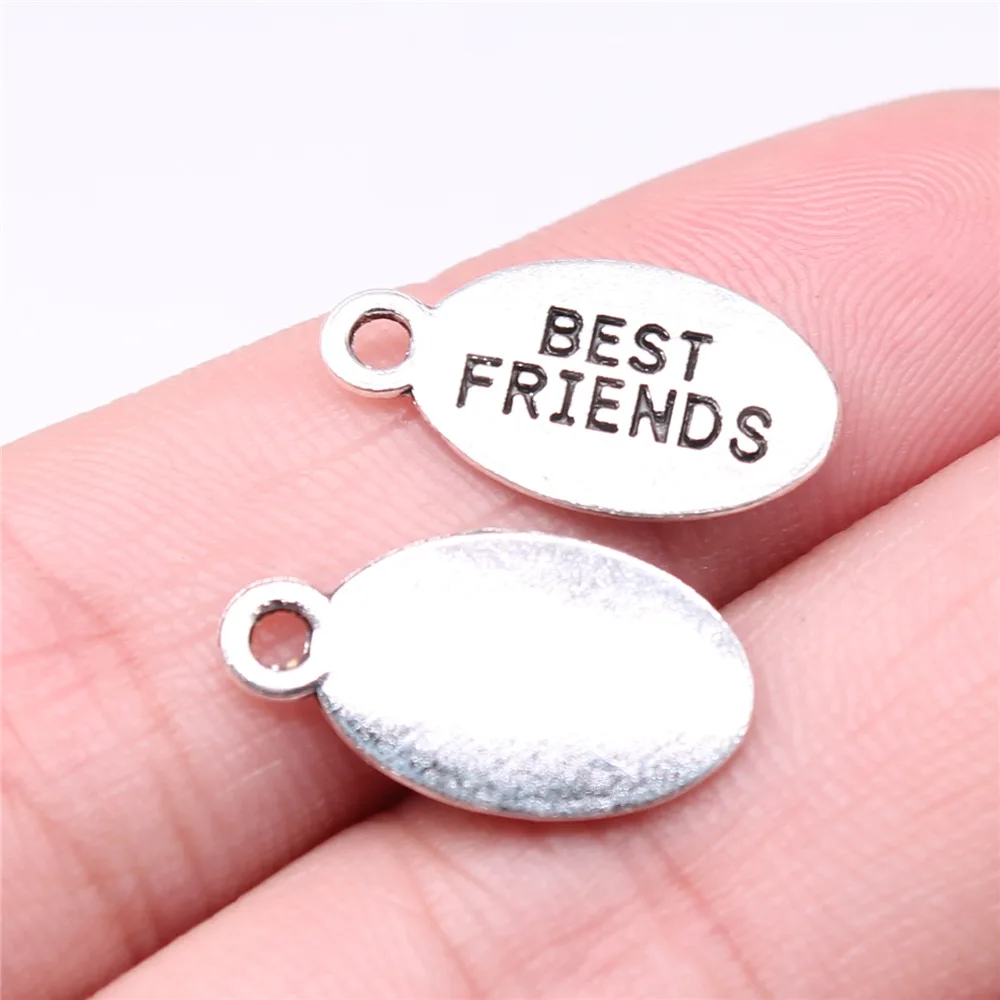 10pcs Best Friend Charms For Jewelry Making Antique Silver Color Plated BFF Charms Best Friends Forever Connector 