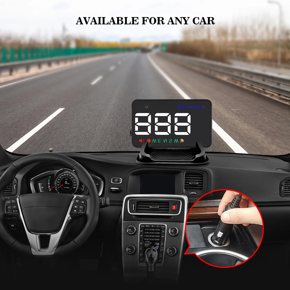 Универсальный автомобильный Hud Gps измеритель скорости o Head Up дисплей A5 цифровой сигнал о превышении скорости лобовое стекло Projetor Авто навигация