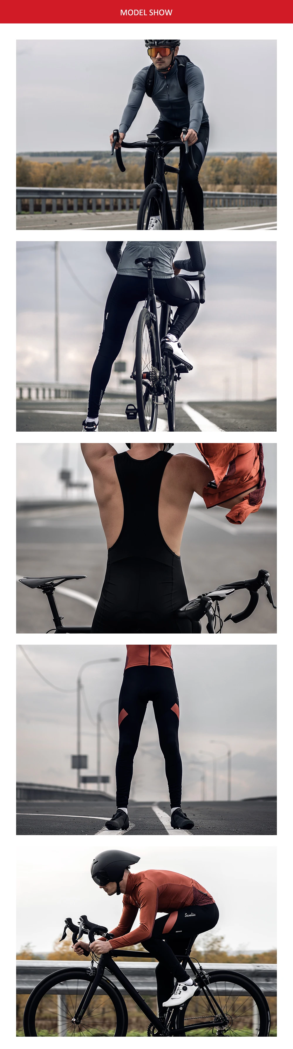 Santic мужские велосипедные нагрудники, трико, штаны, 4D подкладка, подушка для горного велосипеда, велосипедный нагрудник, длинные штаны, весна-осень, Азиатский размер M9C04115