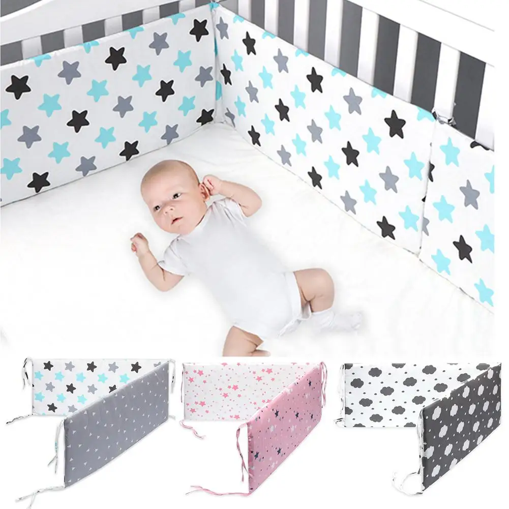 Kuulee Removable Washable Cartoon Printing Baby Safety Crib Bed Fence