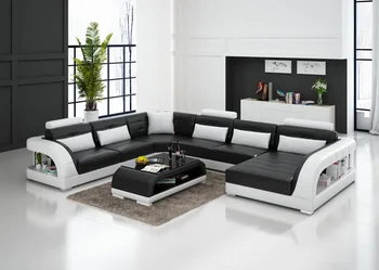 

U shape leather chesterfield sofa