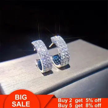 

Romantic Stud Earrings Real 925 Sterling Silver Pave AAAAA cz Party Wedding Earrings Jewelry For Women men Statement Jewelry