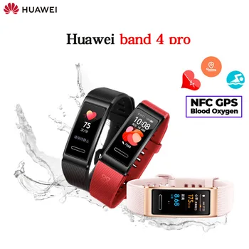 

Origial Huawei Band 4 Pro Smart band Heart Rate Blood Oxygen Smart Tracker Built-in GPS smart Bracelet swmming fitness bracelet