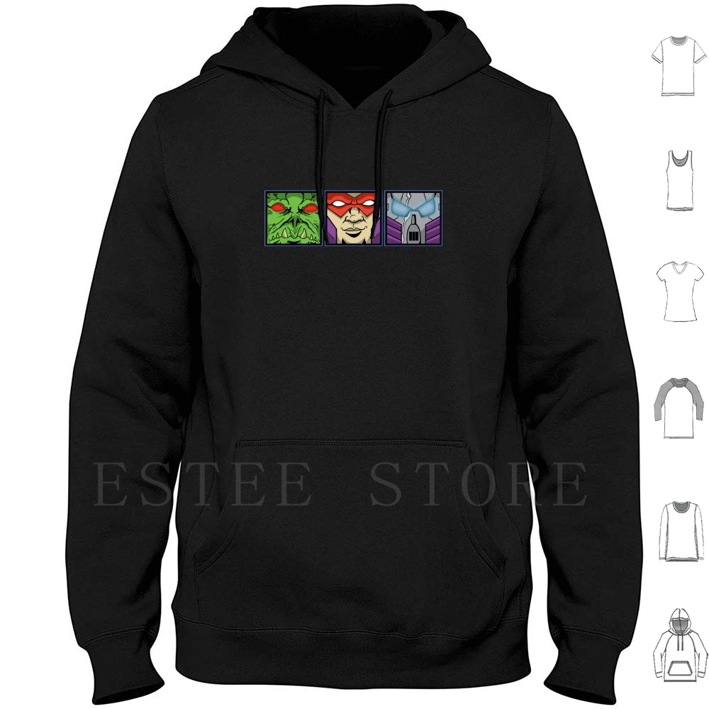 Sudadera con capucha Charlie de tres manecaras de manga larga, Manana Motu, maestros, Mastersoftheuniverse, He Man, tres triples de los 80| Sudaderas con y sudaderas| -