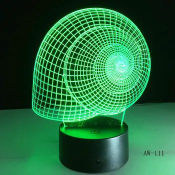 

Snail Shell 3D lamp Visual Night Light LED Illusion Bedroom lamp USB table Lam Color Changing Light As Home Decoration Dr AW-111