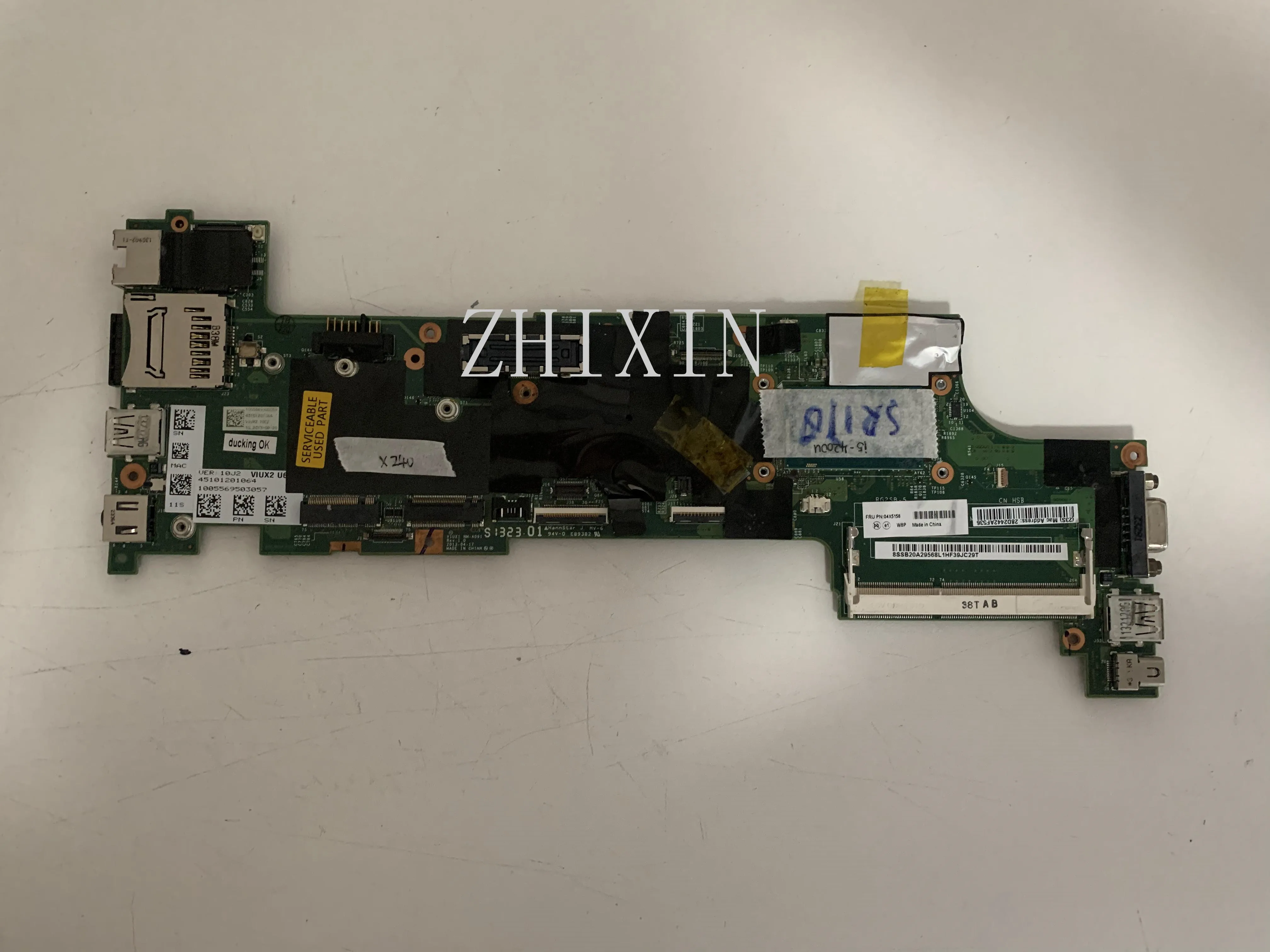 

yourui For Lenovo ThinkPad X240 Laotop Motherboard with i5-4200U CPU VIUX1 NM-A091 04X5158 X240 Mainboard full test