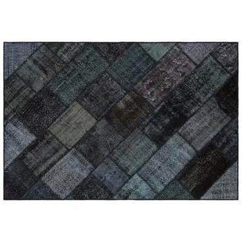 

Handmade Black Vintage Overdyed Patchwork Area Rug 160x230 Cm-5'3''X7'7''