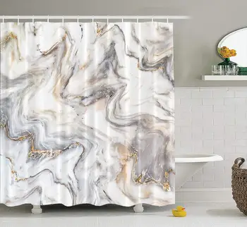 

Marble Shower Curtain, Marble Ink Texture Skin Wall Tile Luxurious Graphic Fabric Bathroom Shower Curtain Polyester Bath Curtain